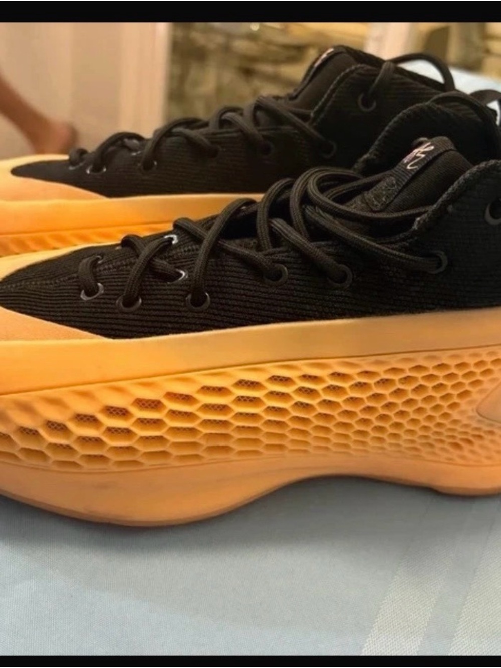 Adidas Men's Black and Orange 10 Platform Sneakers